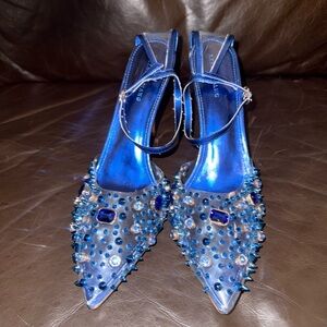 Elegant Blue Studded Heels